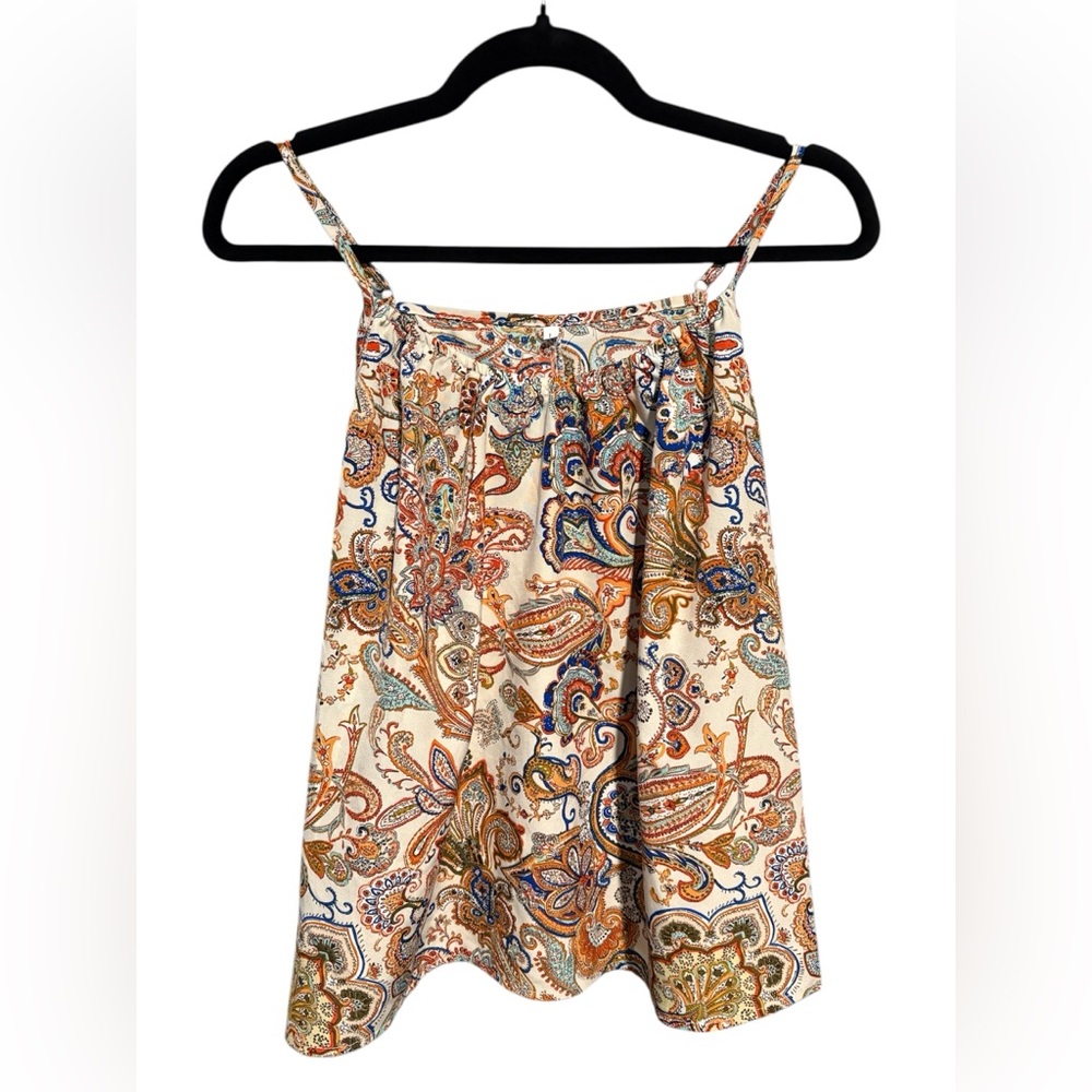 Brown and‎ Tan Paisley Print Camisole- Size Large